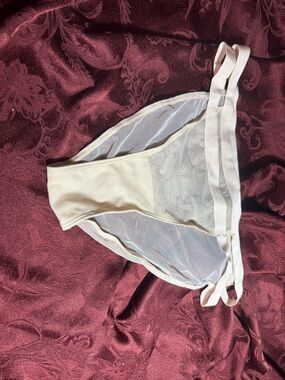 Victoria's Secret Sheer Mesh Bikini Briefs - Ivory XL